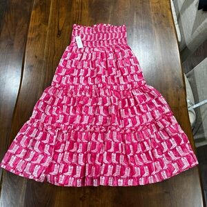 New! J .Marie The Dolly Cowgirl Midi Skirt Boot Print Size Medium